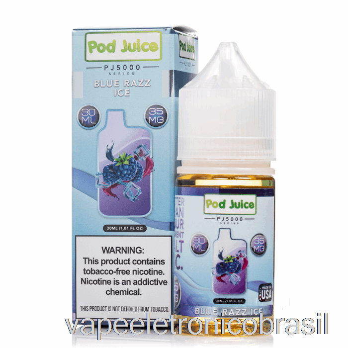 Vape Eletronico Blue Razz Ice - Pod Juice Pj5000 - 30ml 55mg